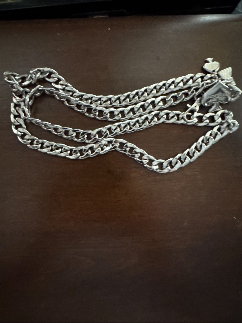 Kate Spade Silver toned Chain belt with Heart & Spade Charms